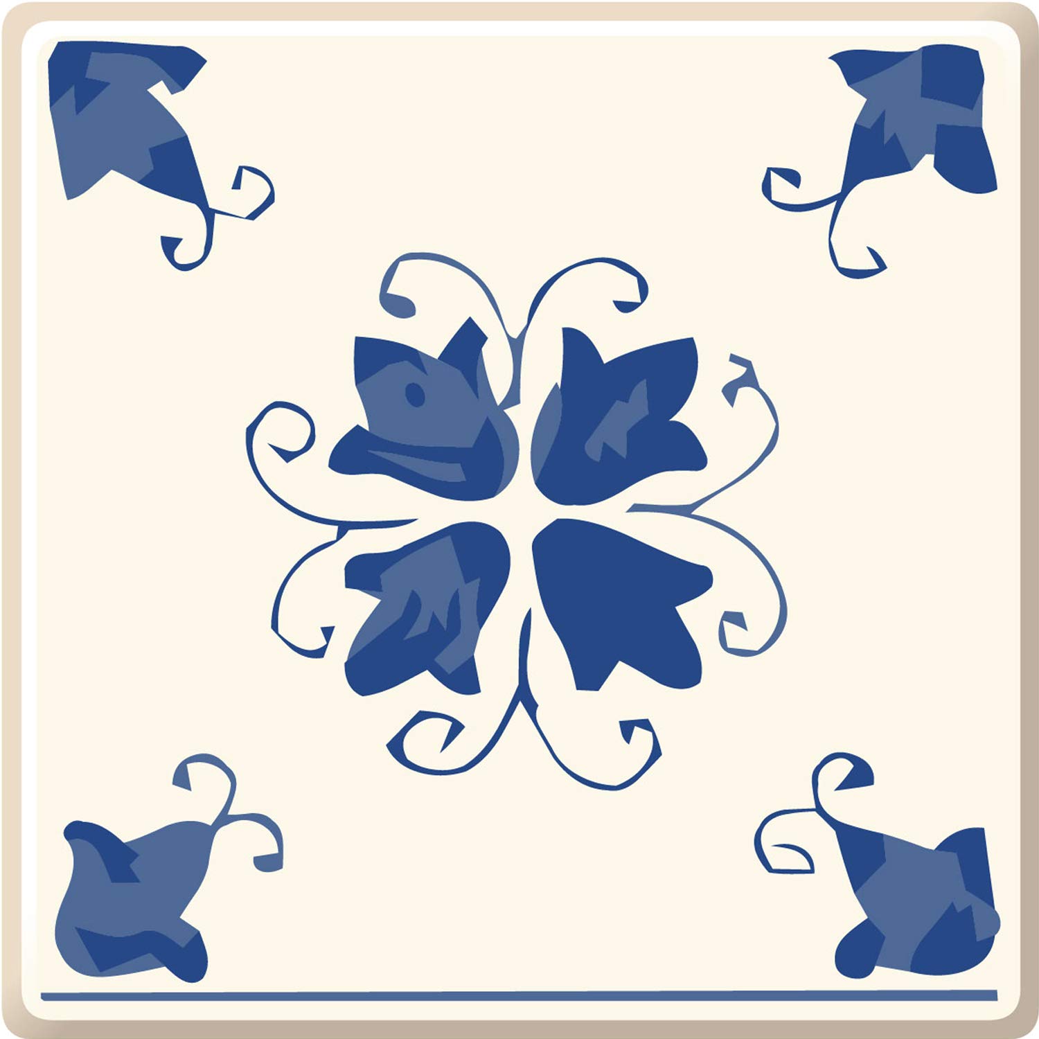 Poromoro Spanish Portuguese Azulejo Style Peel and Stick Backsplash Tile Stickers Set of 16 pcs(5.9_34)