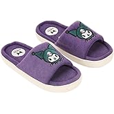 Bioworld Kuromi Head Patch Women's Purple Open Toe Slipper