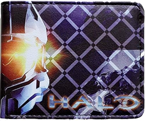 Game Halo Logo Multi-Color 12cm Leather Men's Boys Wallet with Gift Box