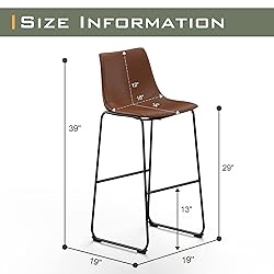 NicBex Retro Bar Stools Crazy-Horse Leather with