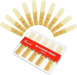 Sovvid 10 Pack Bb Clarinet Reeds 2.0 with Plastic Box Traditional Reed