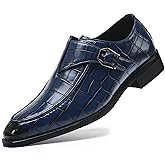 Men's Monk Strap Dress Loafer Shoes Slip-on Tuxedo Loafers for Men Formal Business Casual