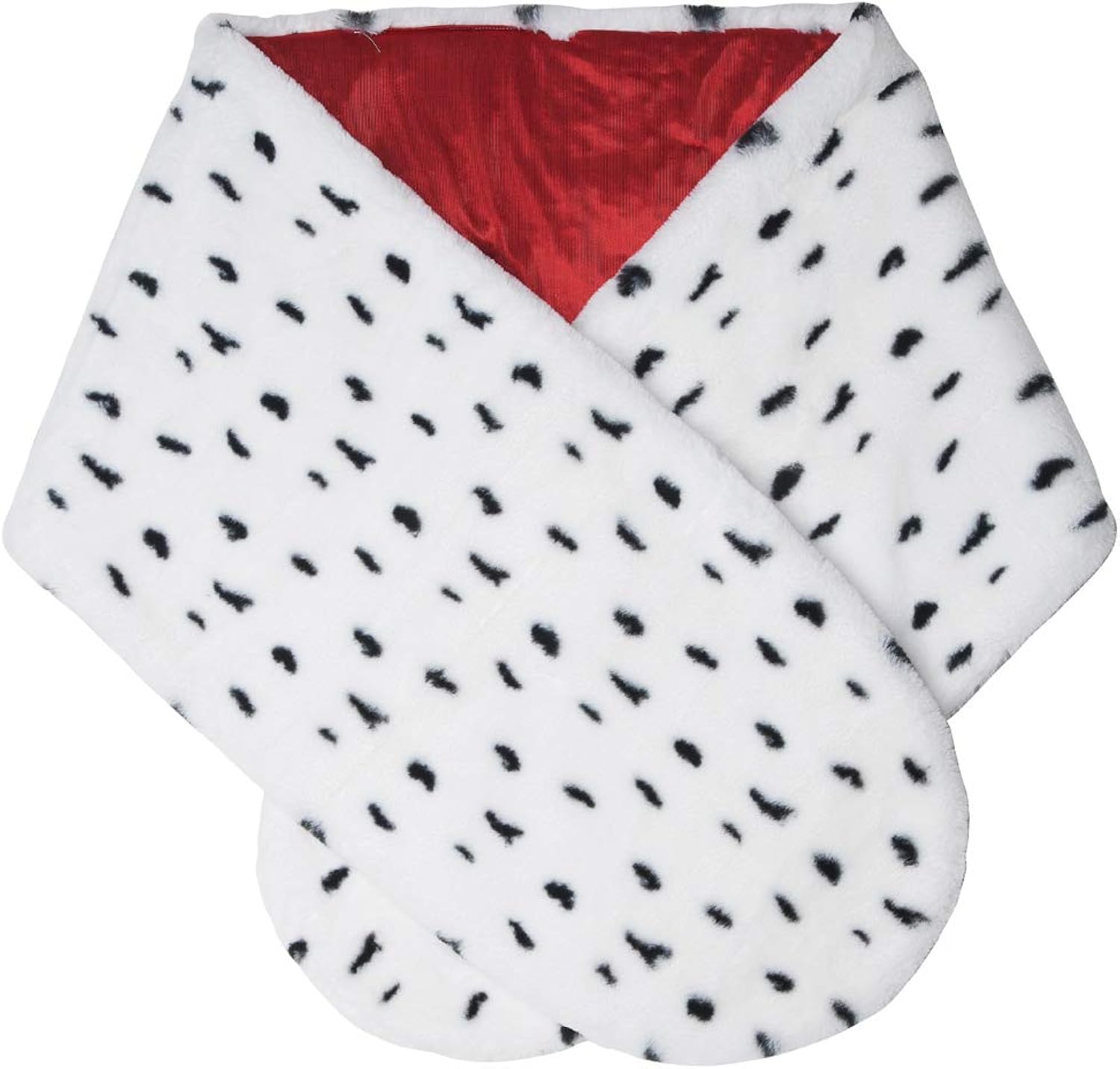 California Costumes Faux Dalmation Stole, White/Black/Red, One Size: Clothing