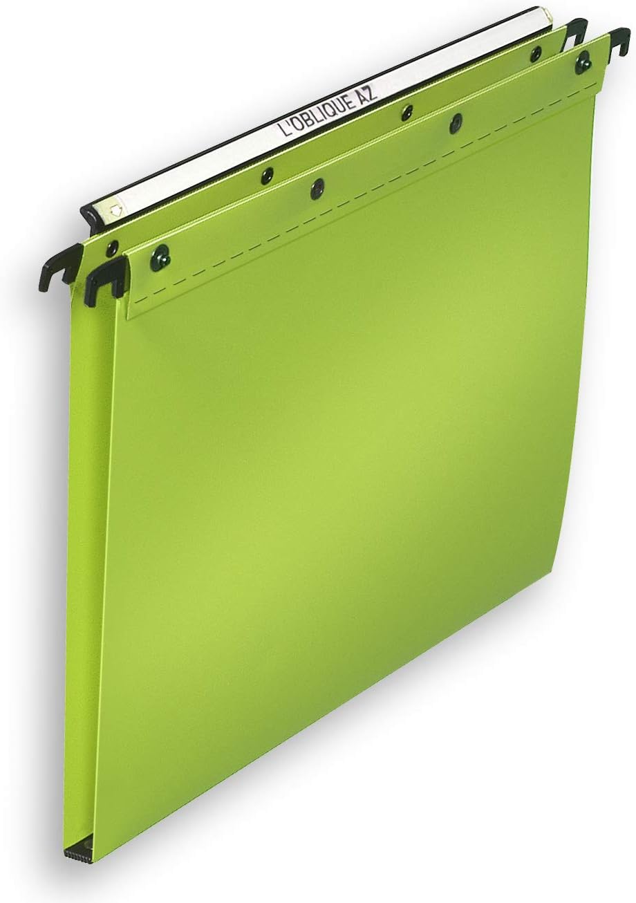 L 'Oblique Ultimate 330 mm 5/10 H 250 mm Base Drawer 13259 Suspension File Polypropylene 15 Lime Green Pack of 10