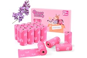 LIAYLILI Poop Bags Rolls 256 Count - 9x13 Inches Pink Thickened Leakproof Lavender scent Poo Bags for Dogs, Eco-Friendly Pet Waste Bags for Walking,Travel,Home.