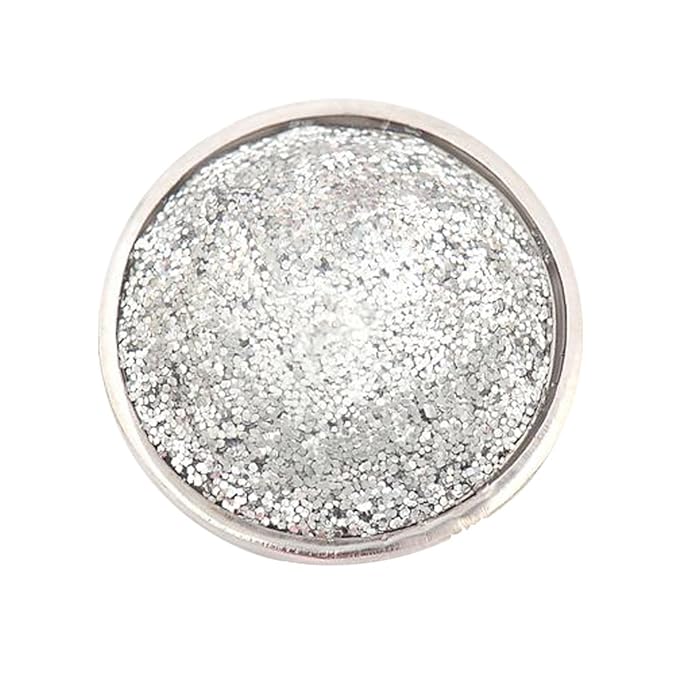 ANDANTE Glitzernder CHUNK Click-Button Druckknopf (Weiß) für Chunk-Armbänder, Chunk-Ringe und andere Chunk-Accessoires