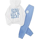 SOLY HUX Girl's Sweatsuit 2 Piece Outfits Casual Graphic Long Sleeve Hoodies Sweatshirts and Sweatpants Set Fall Clothes