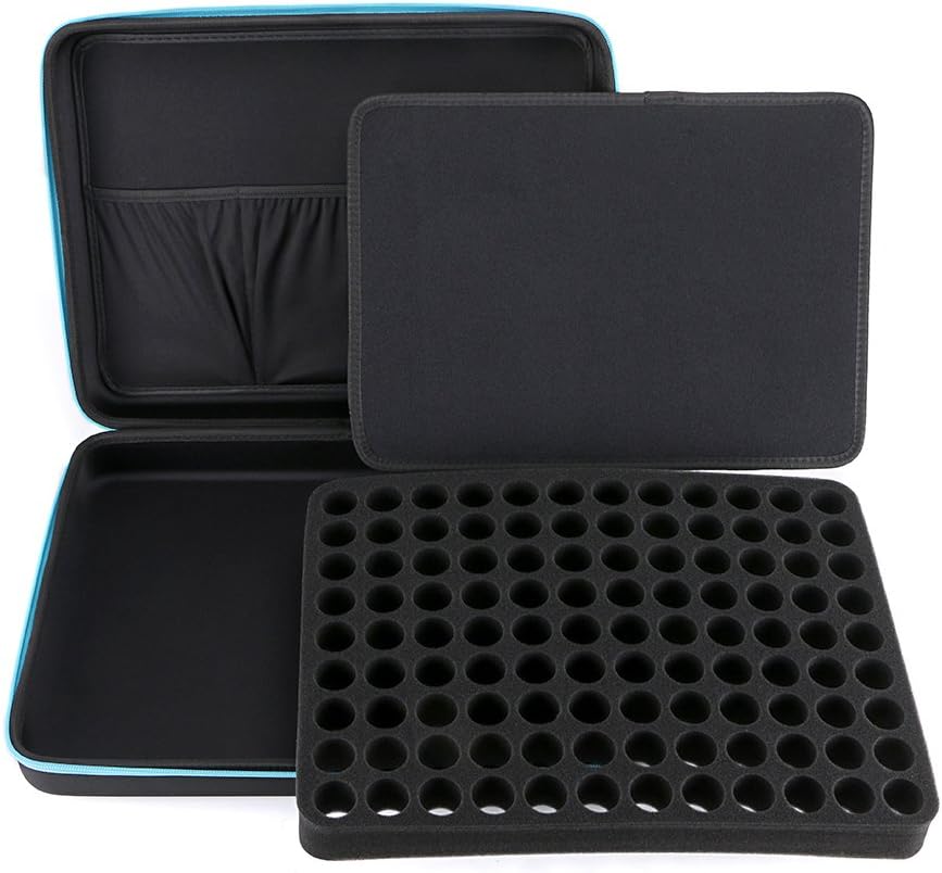 BTSKY 108 Bottles Durable Waterproof Hard Shell EVA Large Capacity Essential Oils Handle Carrying Case (Blue) - Image 3