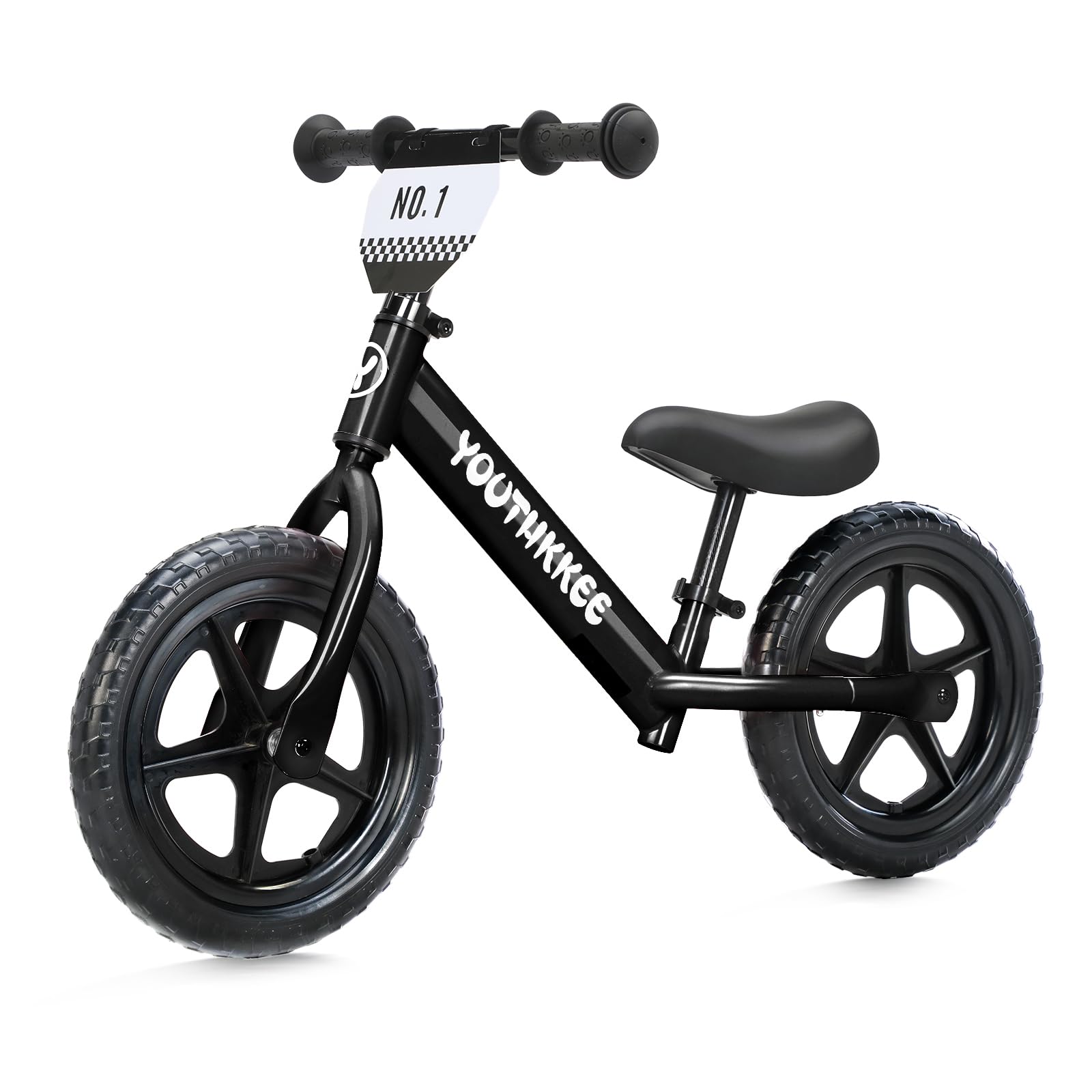 Photo 1 of **MINOR CUT ON SEAT, UNKNOWN MISSING PIECES***Youthkkee 12 Inch Toddler Balance Bike for 1-3 Year Olds, No-Pedal Bike with Tool-Free Adjustable Seat, Quick Assembly, Gift for 1-3 Year Old Boys & Girls with Customizable Plate
