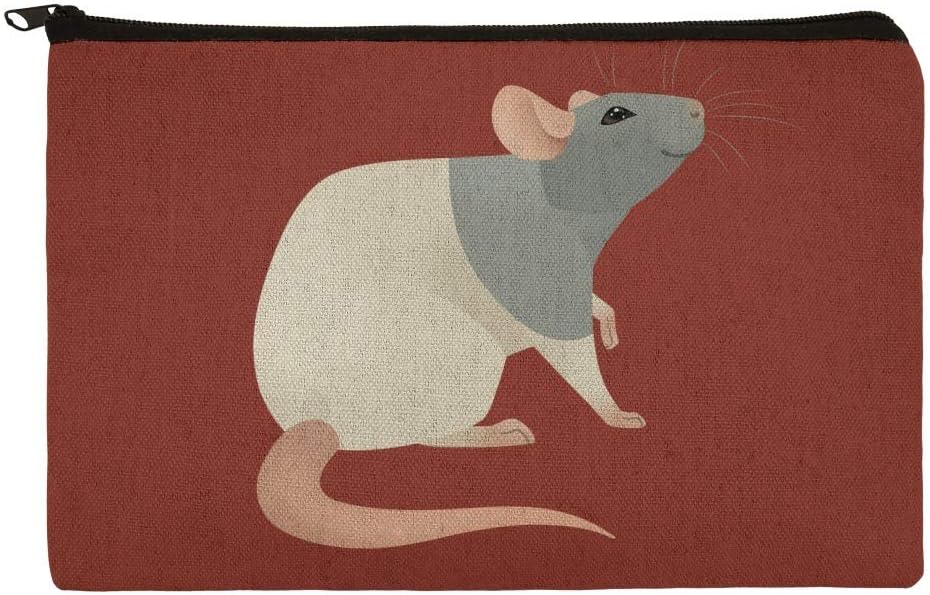 Hooded Rat Pencil Pen Organizer Zipper Pouch Case Office