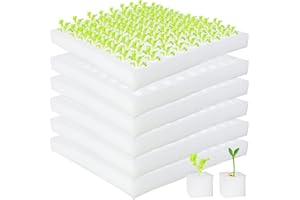 Tongnian 600 Pcs Hydroponic Sponges, Soil-Less Cultivation Planting Gardening Tool, Square Seedling Sponges for Small Bud Growth