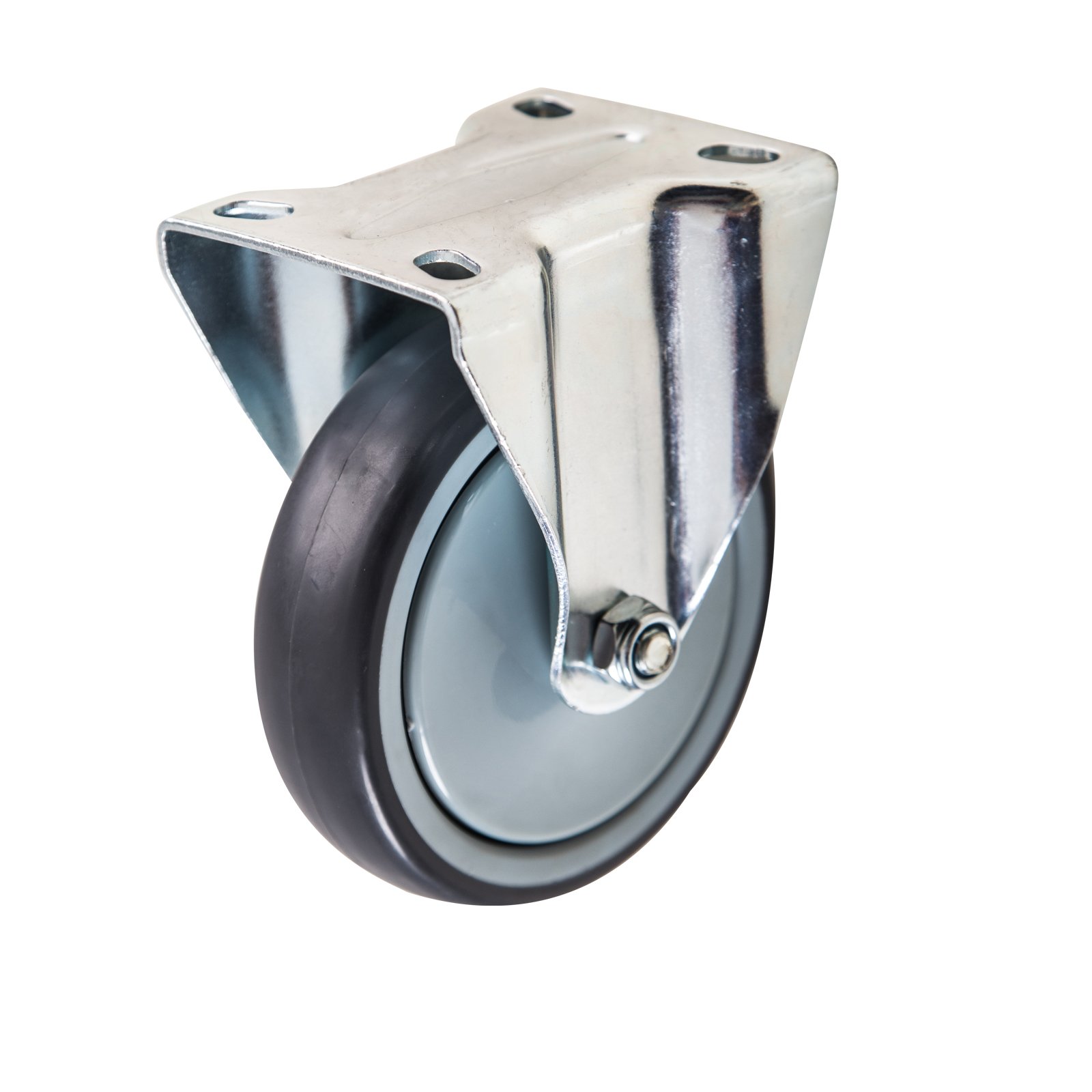 Ambassador 15805 Fixed Plate Castor, Grey, 125mm
