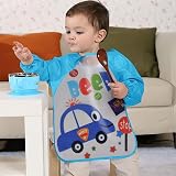 Vicloon Bibs with Sleeves 3 Pack Waterproof Long Sleeve Bibs Green/Blue view 5