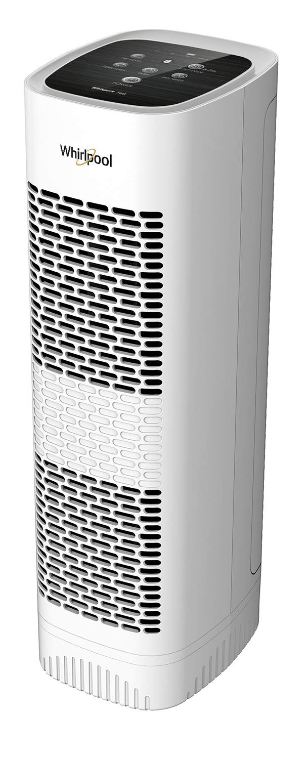 Whirlpool WPT80P Whispure True Hepa Air Purifier, Activated Carbon Advanced Anti-Bacteria, Ideal for Wildfire, Allergies, Odors, Pet Dander, Mold, Smoke and Germs, Large, White