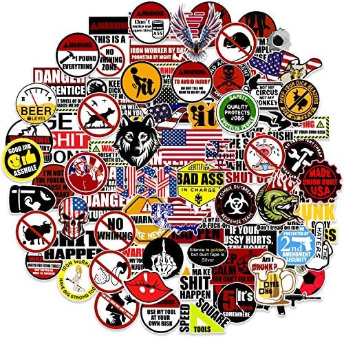 [100 Pack] Laborious Hat Stickers, Humorous Instrument Field Sticker Helmet Welding Building Union Army Ironworker Lineman Oilfield Electrician Pipeliner Ibew – Badass American Patriotic Vinyl Decals