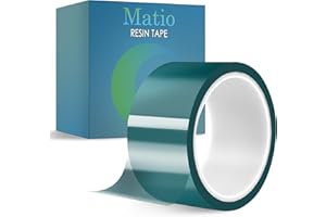 Matio Resin Tape for Epoxy Molding, 2IN W x 108FT L High Temp Resistance, Easy Peel Epoxy Release Tape for DIY Jewelry, River Table, Hollow Frame Bezel