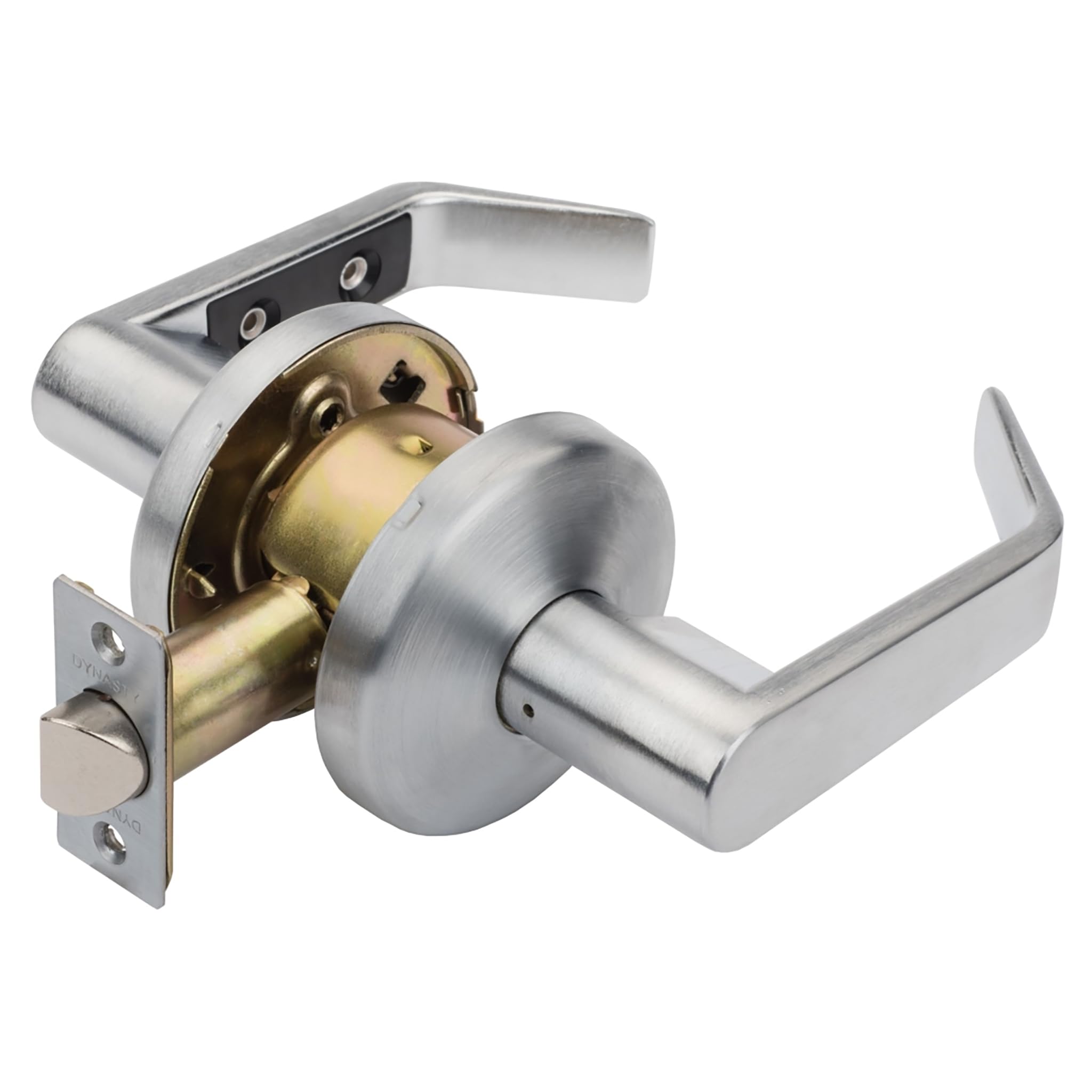 Photo 1 of Dynasty Hardware Passage Door Lever Lockset, ADA Compliant, Light Duty Non-Locking Handle for Hallway or Closet Use, Satin Chrome Finish, Model AUS-30-26D