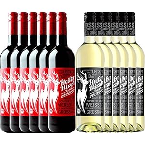 12er Mixpaket – Bio-Glühwein rot & weiß – Heißer Hirsch | veganer Glühwein | Glühwein aus Deutschland in Bio-Qualität…