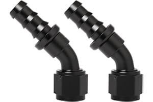 Podavelle 10AN 45 Degree Push Lock Hose Fitting End Adapter Aluminum Black 2PCS