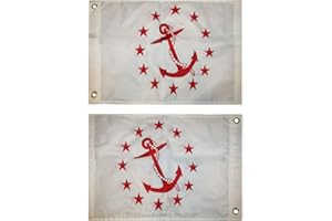 American Wholesale Superstore 12x18 Rear Commodore White 12"x18" Premium Quality Heavy Duty Double Sided Nylon Embroidered Flag