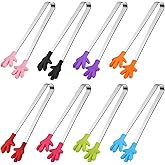 Shindel Silicone Mini Tongs, 8pcs 5-inch Kids Tongs,Colourful Small Food Tongs for Serving Food, Ice Cube, fruits, Sugar,Kitc