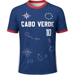 Cape Verde Soccer Jersey for Young Men Women, Cape Verdean Flag Soccer Jersey, Football Jersey National Team Flag Shirt