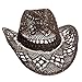 Dorfman Pacific Womens Straw Western Cowgirl Hat w/ Glass Beads (Brown)