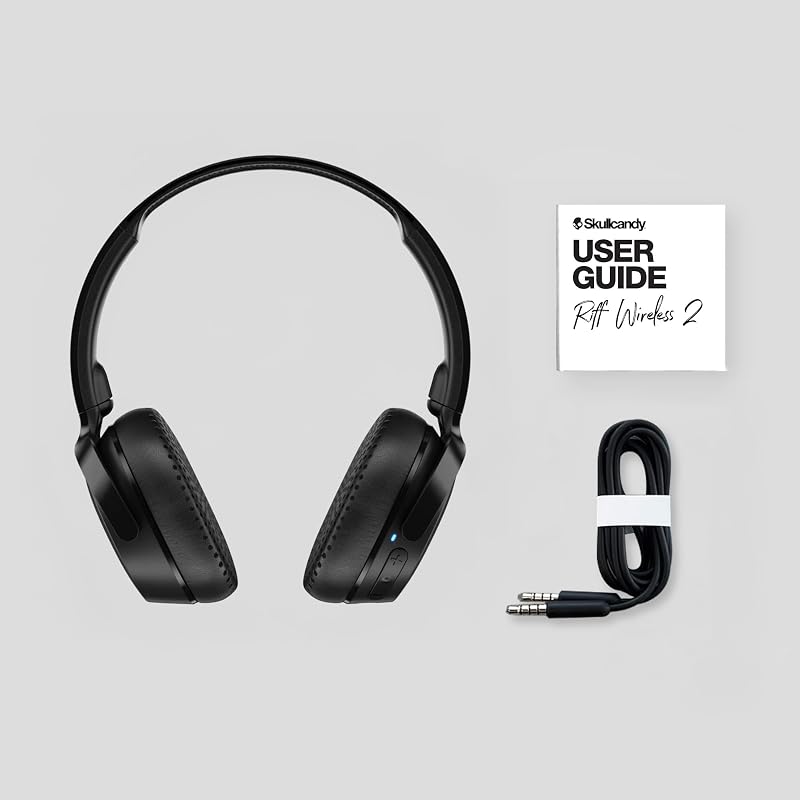 Riff 2 Cuffie Wireless On-Ear con Microfono, 34 Ore di Autonomia, Compatibili con iPhone, Android e Dispositivi Bluetooth - Nero