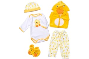 Babyfere Reborn Baby Doll Clothes Yellow Duck Outfits for 16-18 Inch Baby Doll,17 Inch Reborn Newborn Baby Doll Clothes Accessories Girl & Boy