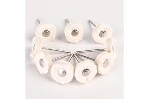 KADS 10Pcs Nail Buffer Wheels Buffing and Polishing Wheel for Rotary Drill Tools White,3mm Mandrel for Hand ans Foot Care