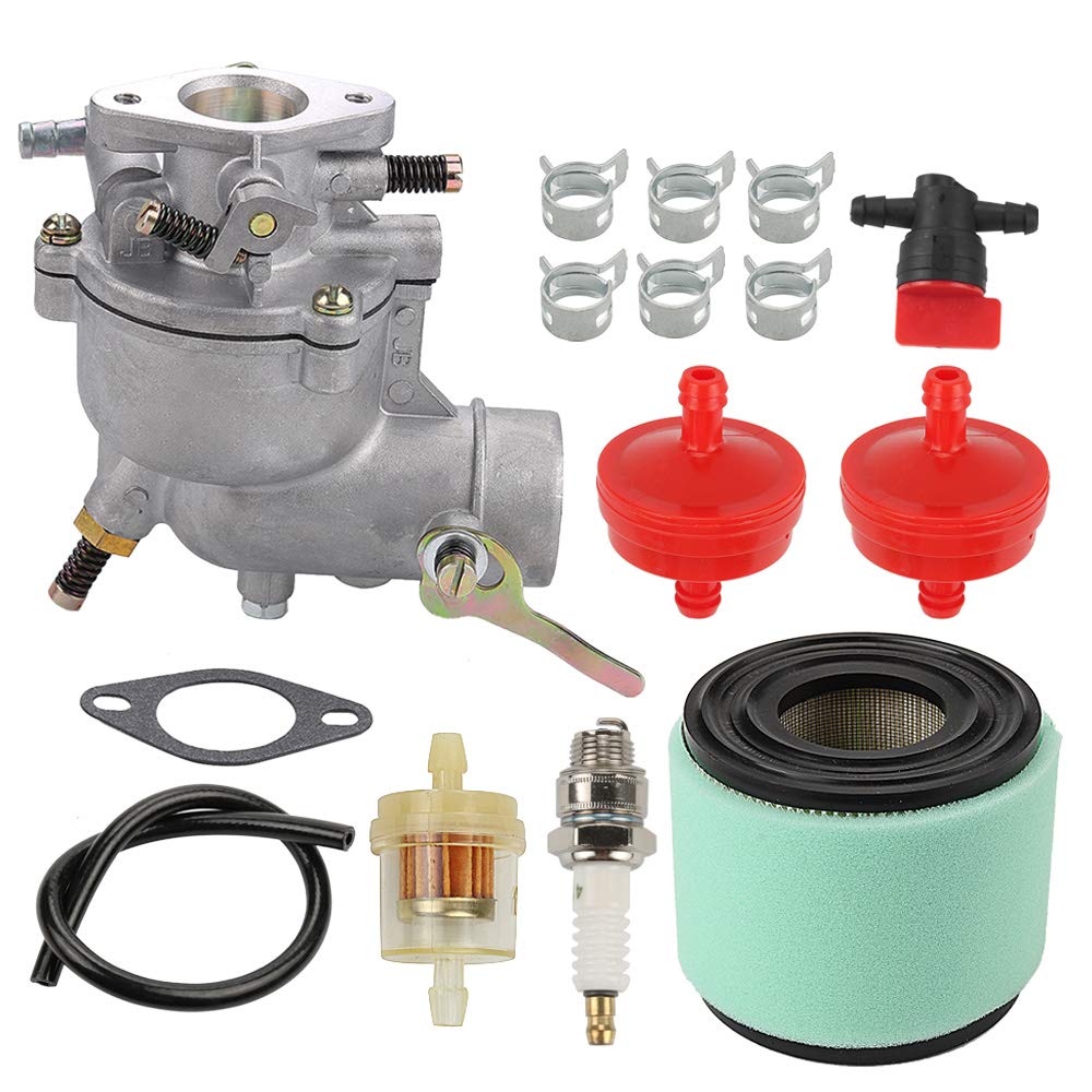 Allong Carburetor Air Filter Fuel Hose Shut Off Valve for Briggs & Stratton 390323 394228 299169 7 8 9 HP Horizontal Engine Motor Generator Tiller Mower Carb Toro 293950 394514