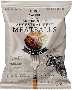 Force of Nature Meats Ancestral Beef Meatballs, 14 OZ