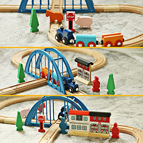 Year Old Girl Toys Buy SainSmart Wooden Train Set With
