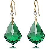 Trendy Austrian Crystal Baroque Drop Dangle Earrings for Women 14K Gold Plated Hook Earring Hypoallergenic Jewelry Gifts for Women