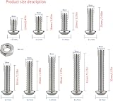 Lemiyoo M8 Stainless Steel Hex Bolts Nuts Assortment 80pc Silver Machine Screws view 2