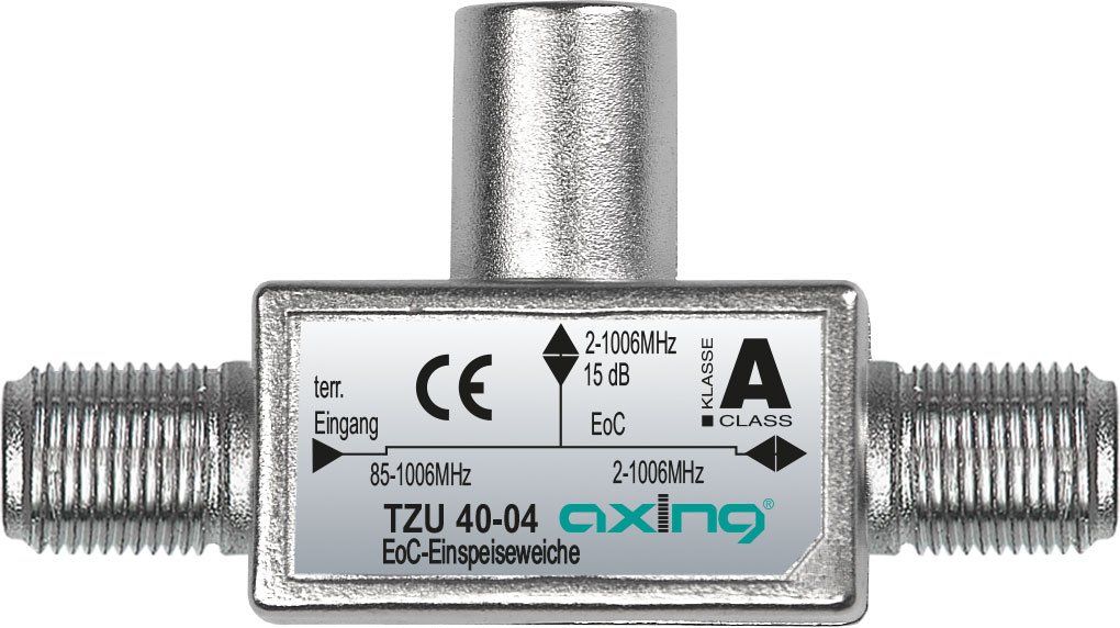 Axing TZU 40 Ethernet Over Coax (EOC Priority Switch 15 dB for jointing cables Rückkanalfilter Metallic