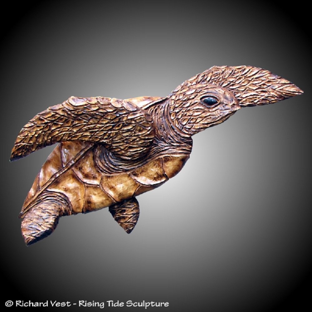 Adult Loggerhead Sea Turtle Wall Sculpture Handmade