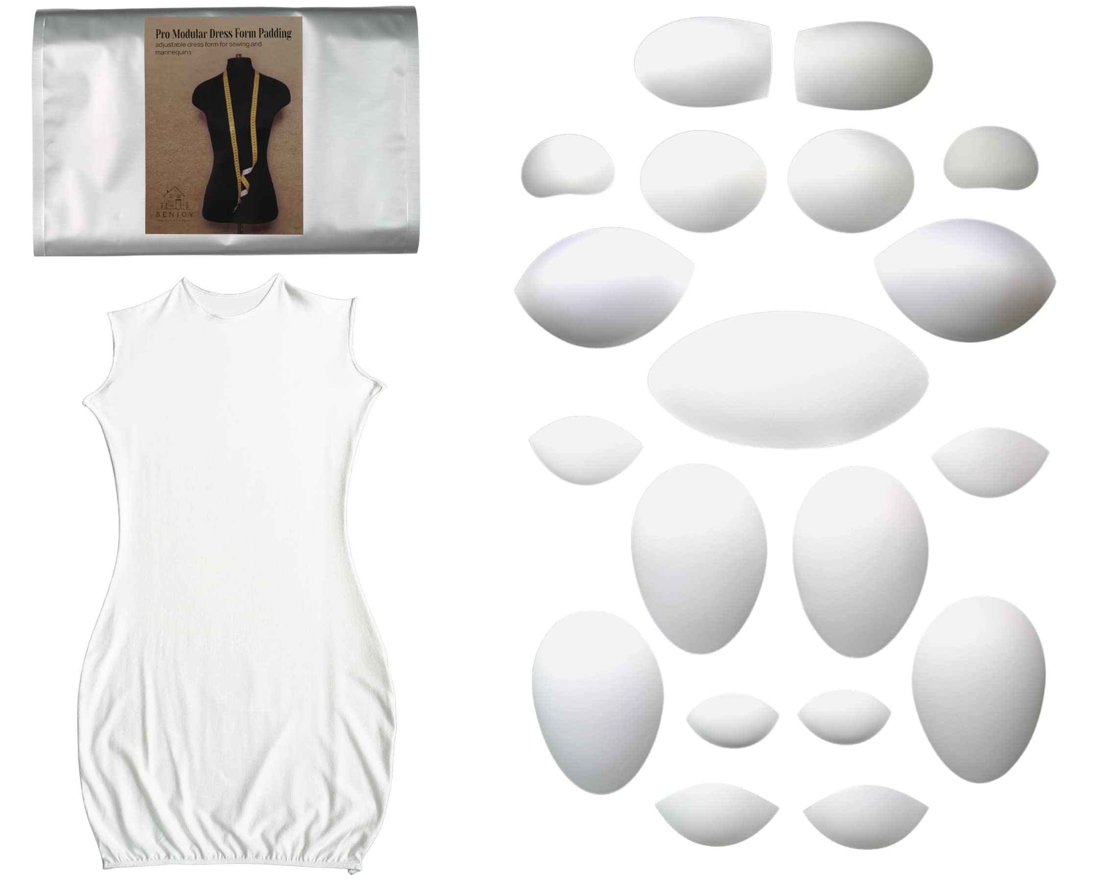 Photo 1 of Pro Modular Dress Form Padding Regular Size Kit (20 Pieces) - Adjustable Body Form Set for Sewing and Mannequin - Adult Female Dress Making and Tailoring Accessories