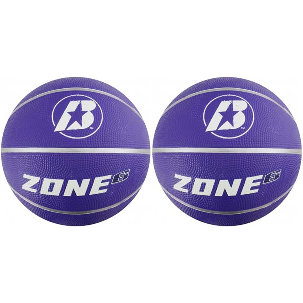 Baden Women's Zone Rubber Basketball, Indoor and Outdoor Ball, Purple, Size 6 (Pack of 2)