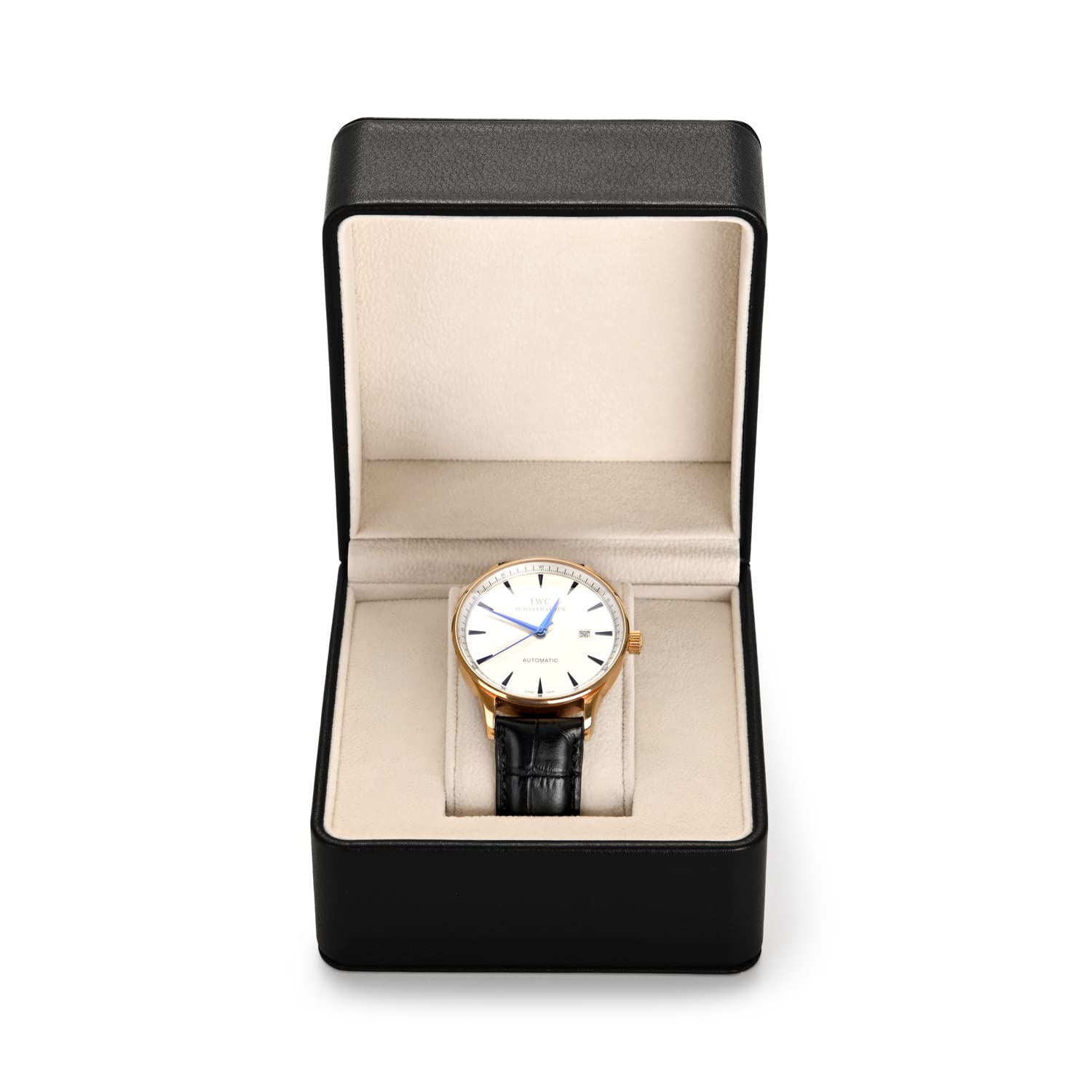 Woodten Green Premium PU Leather Watch Gift Box Single Watch Storage Case with Removable Pillow Wristwatch Box(Green)