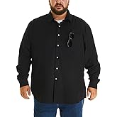 HOdo Big and Tall Mens Cotton Button Down Shirt 3XL-6XL
