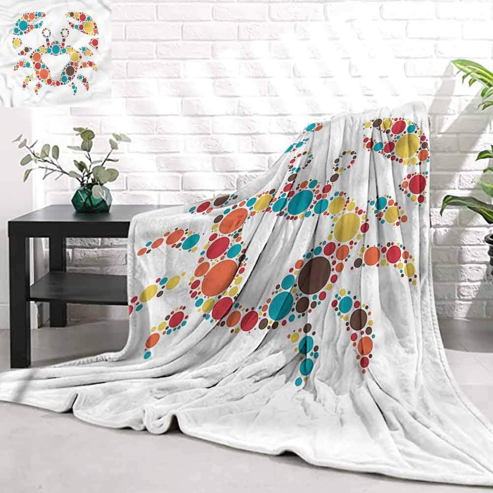 Baby Stroller Blanket CrabsColorful Dotted Shape Children