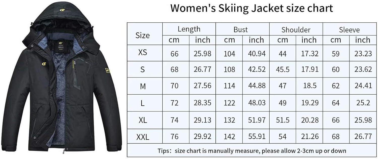 Pdbokew Women's Skiing Snowboarding Jackets Fleece Hood Mountain Snow Coat: Clothing