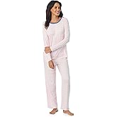Cuddl Duds Womens Matching Pajama & Lounge Set - Lightweight Long Sleeve PJ Shirt & Pants - Sleepwear & Loungewear Sets