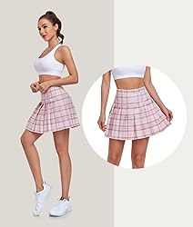 Pink Plaid Pleated Skirt for Toddler Girls High
