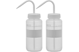 EISCO 2PK Chemical Wash Bottle, No Label, 500ml - Wide Mouth, Self Venting, Low Density Polyethylene - Performance Plastics L