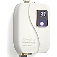 Tankless Water Heater Electric, 3000W 110V Under Sink Instant Hot Water Heater, Mini RV On Demand Water Heater for Kitchen Bathroom, white