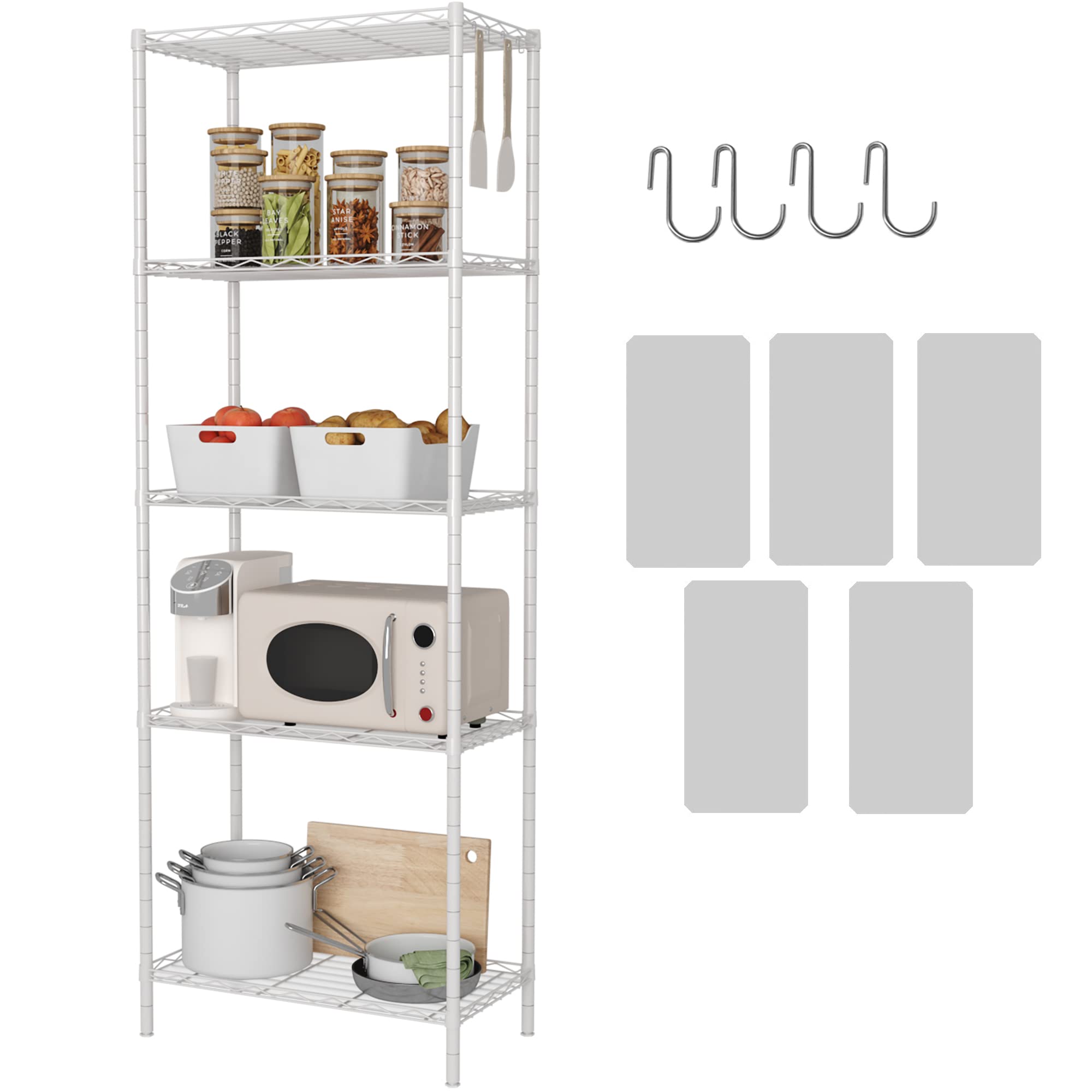 HOMEFORT 5-Shelving Unit, Adjustable Wire