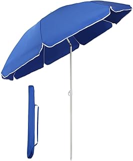 Sekey® Sonnenschirm 160 cm Marktschirm Gartenschirm Terrassenschirm Blau Rund Sonnenschutz UV20+