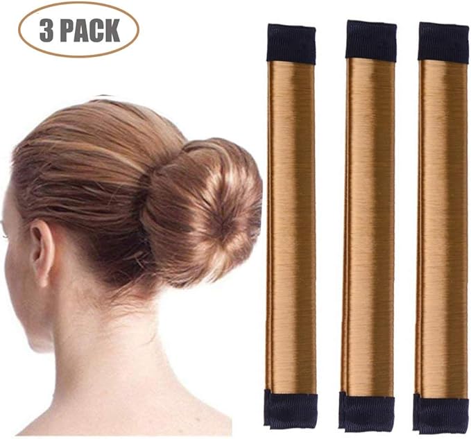 Ochioly Magic Hair Bun Maker Brown 3 PACK French Twist Donut Maker Easy